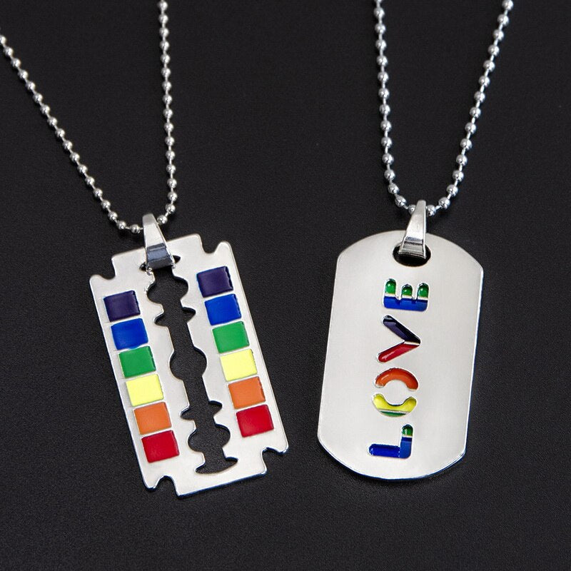 LGBTQIA dog tag necklace glossy-too