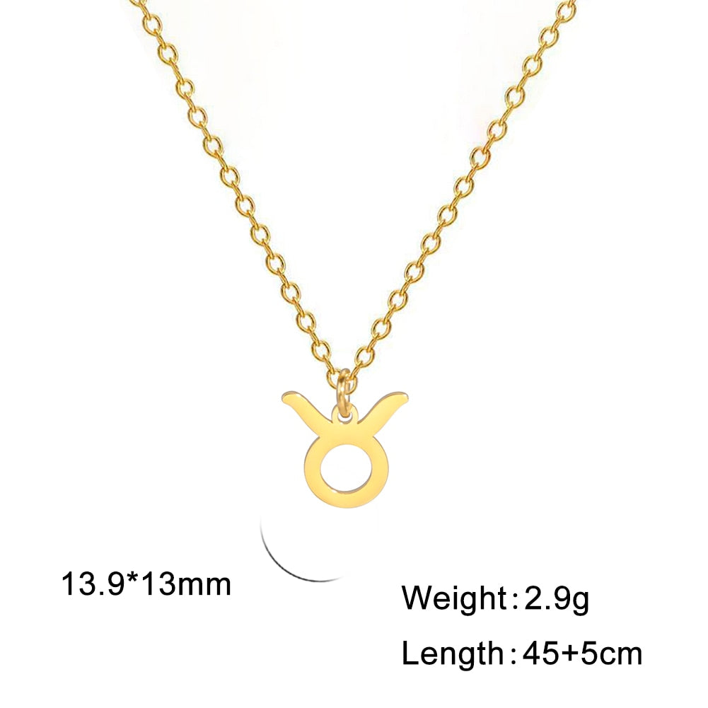 taurus gold Zodiac Pendant Necklace