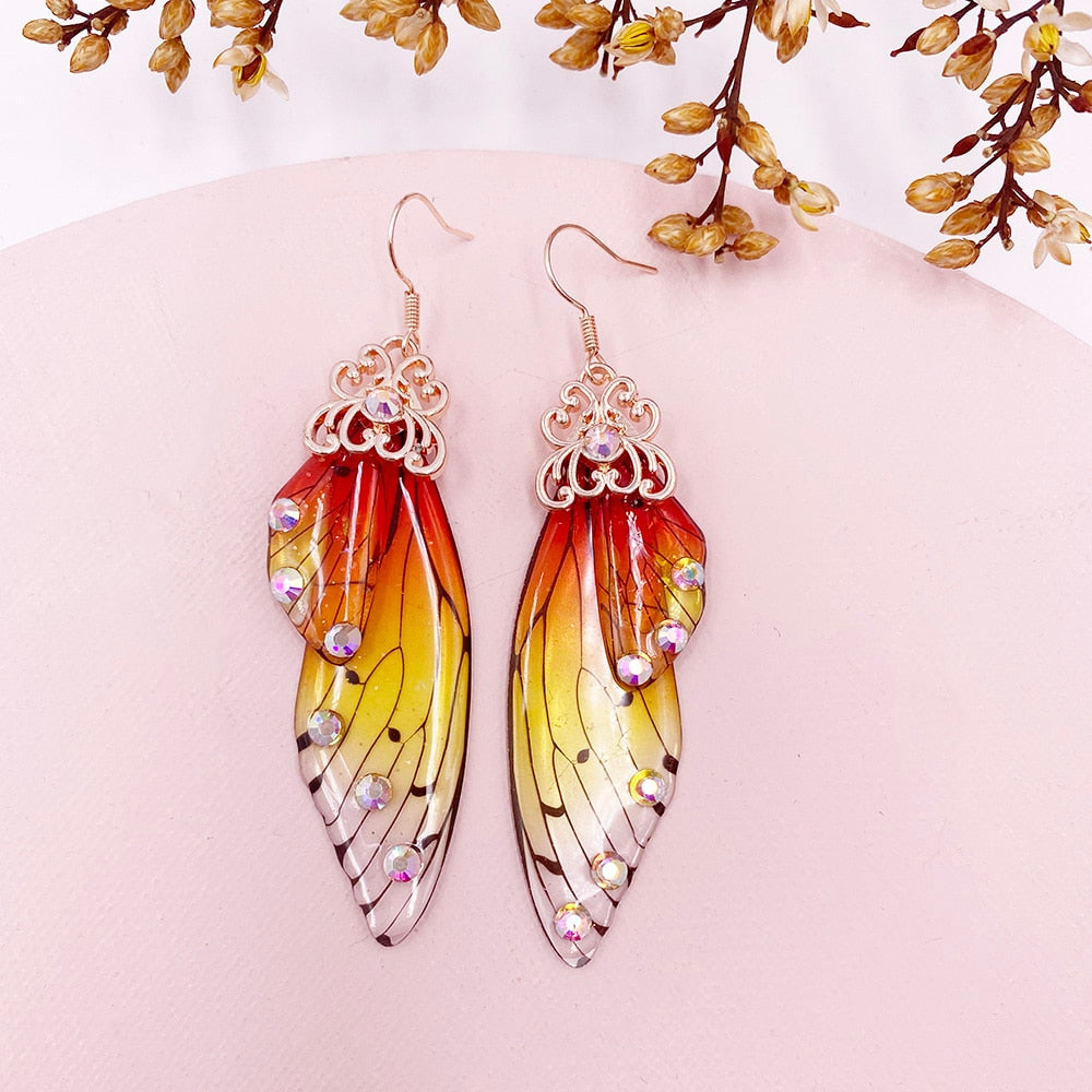 Handmade Femme Fairy Cicada Wing Earrings