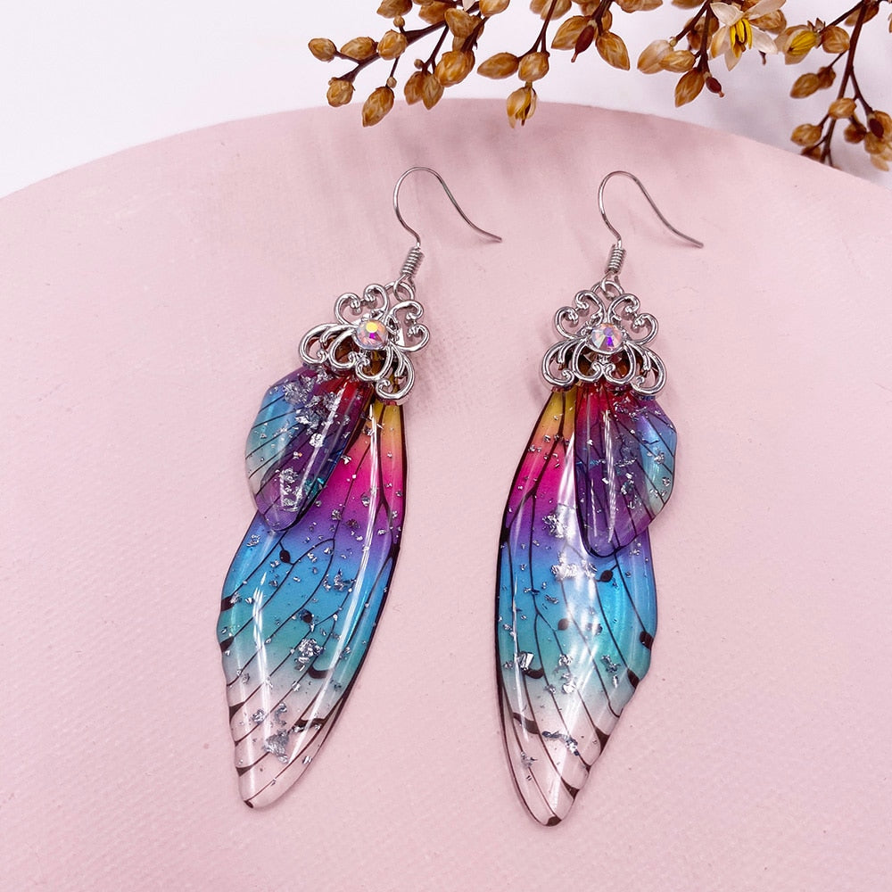 Handmade Femme Fairy Cicada Wing Earrings