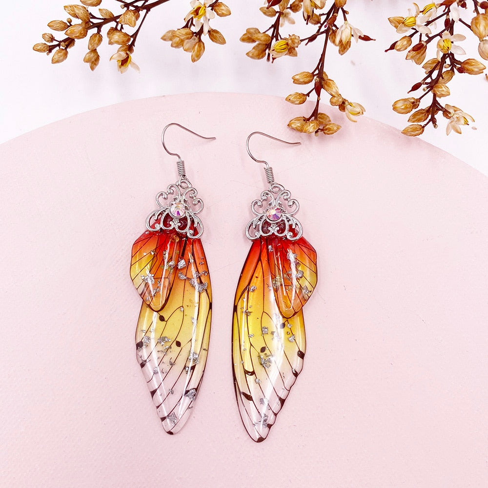 Handmade Femme Fairy Cicada Wing Earrings glossy-too