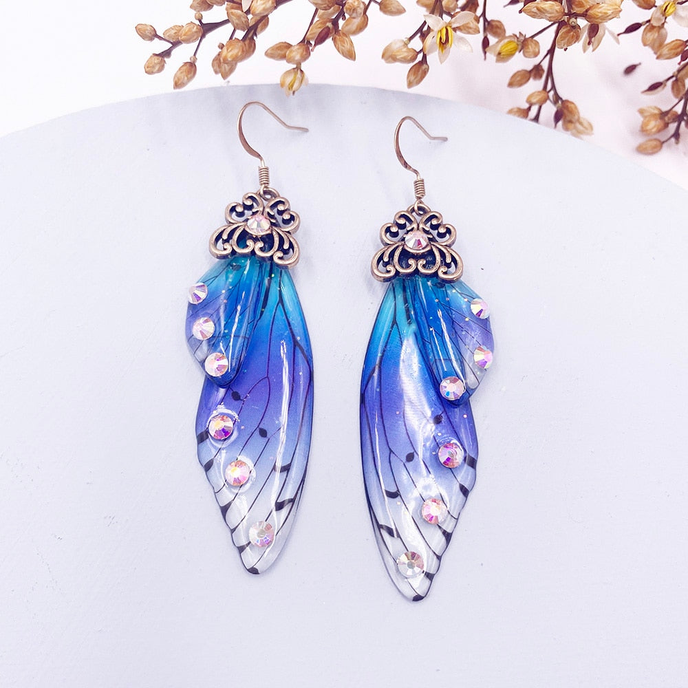 Handmade Femme Fairy Cicada Wing Earrings