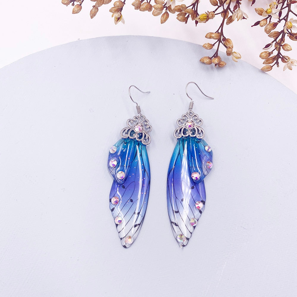 Handmade Femme Fairy Cicada Wing Earrings glossy-too