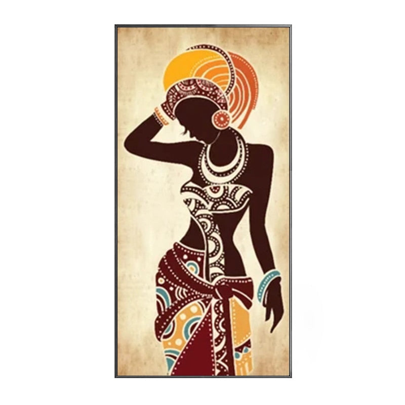 African Woman Canvas Print Glossy-Too