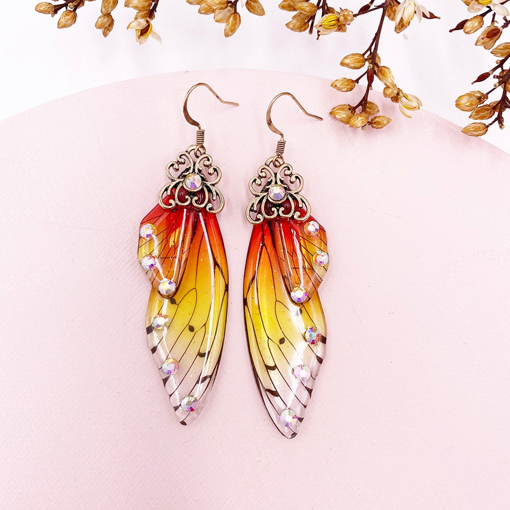 Handmade Femme Fairy Cicada Wing Earrings glossy-too