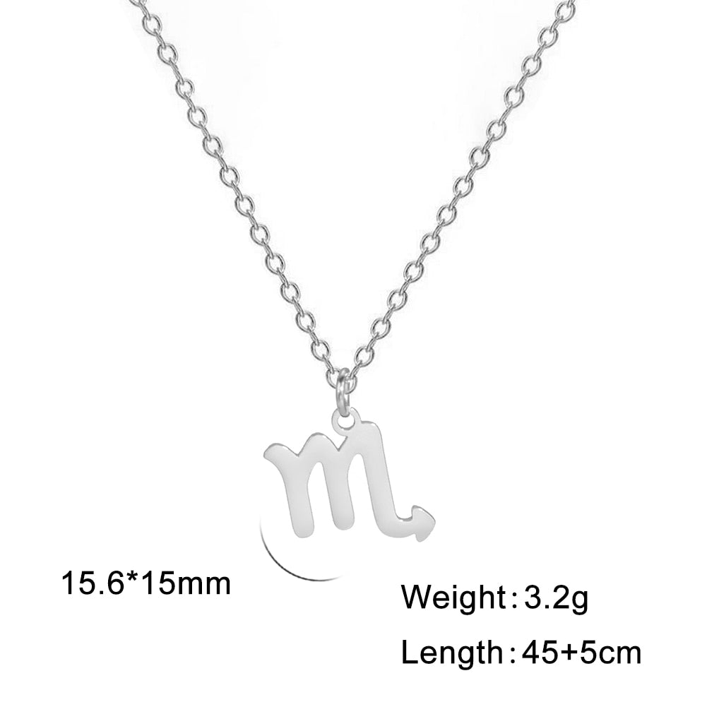 scorpio silver Zodiac Pendant Necklace