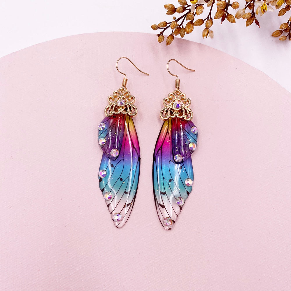 Handmade Femme Fairy Cicada Wing Earrings glossy-too