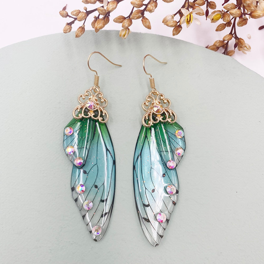 Handmade Femme Fairy Cicada Wing Earrings