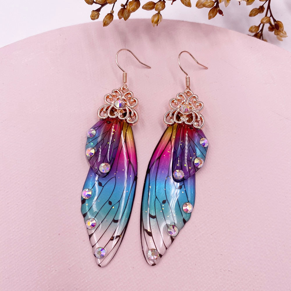 Handmade Femme Fairy Cicada Wing Earrings glossy-too