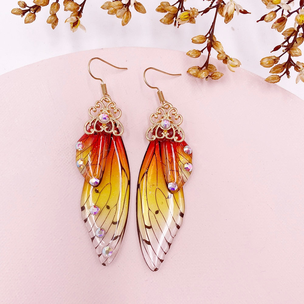 Handmade Femme Fairy Cicada Wing Earrings glossy-too