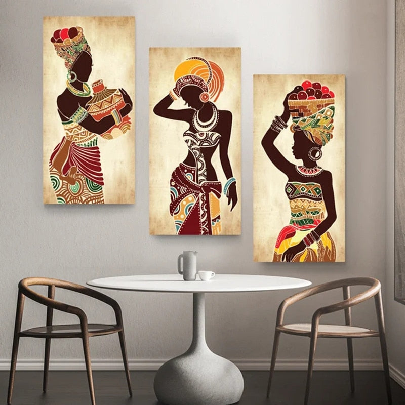 African Woman Canvas Print Glossy-Too