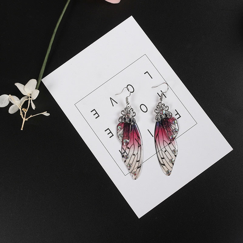 Handmade Femme Fairy Cicada Wing Earrings