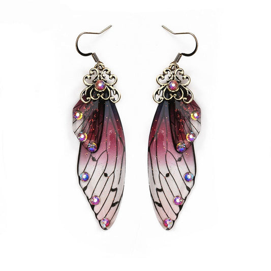 Handmade Femme Fairy Cicada Wing Earrings glossy-too