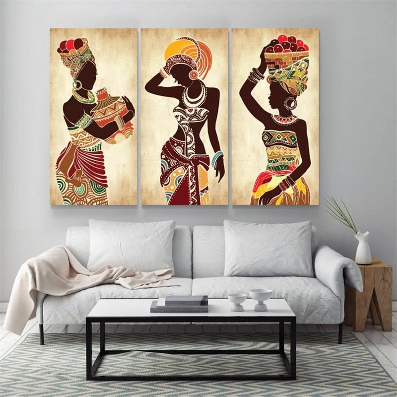 African Woman Carrying Vase Canvas Print