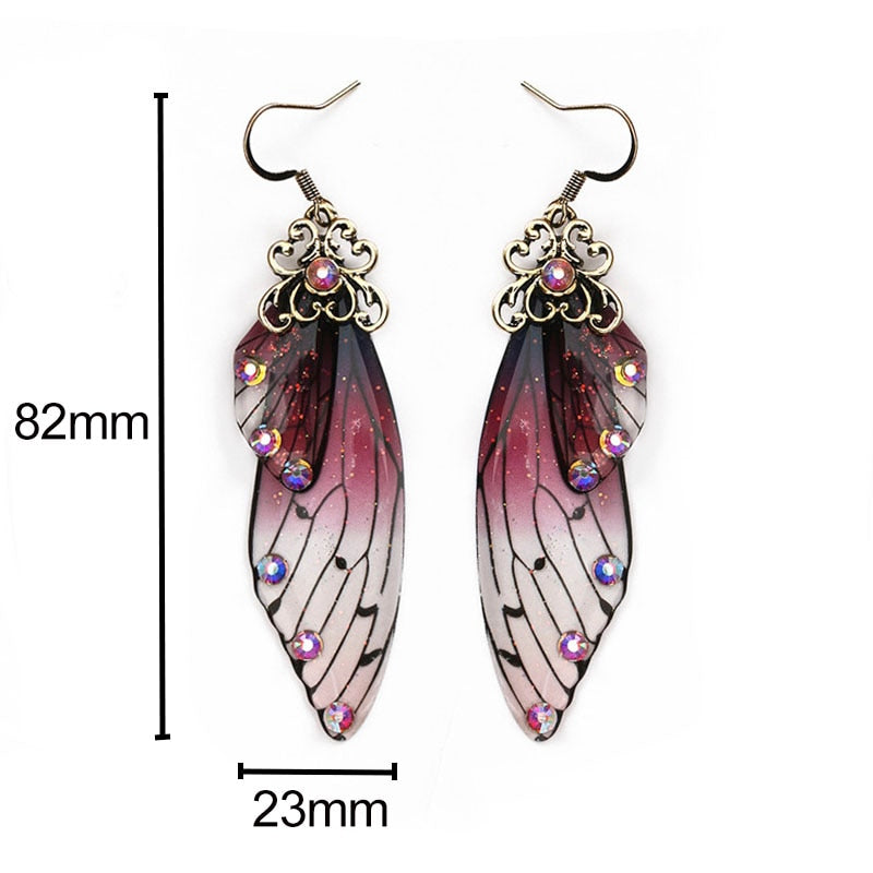 Handmade Femme Fairy Cicada Wing Earrings glossy-too