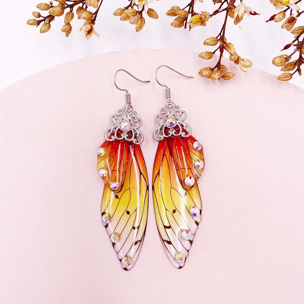 Handmade Femme Fairy Cicada Wing Earrings glossy-too