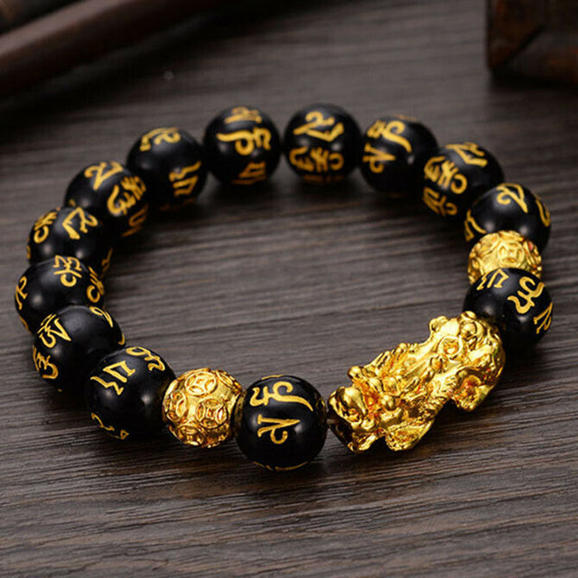 Obsidian Wealth & Good Luck Bead Bracelet for Men & Women