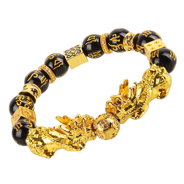 Obsidian Wealth & Good Luck Bead Bracelet for Men & Women