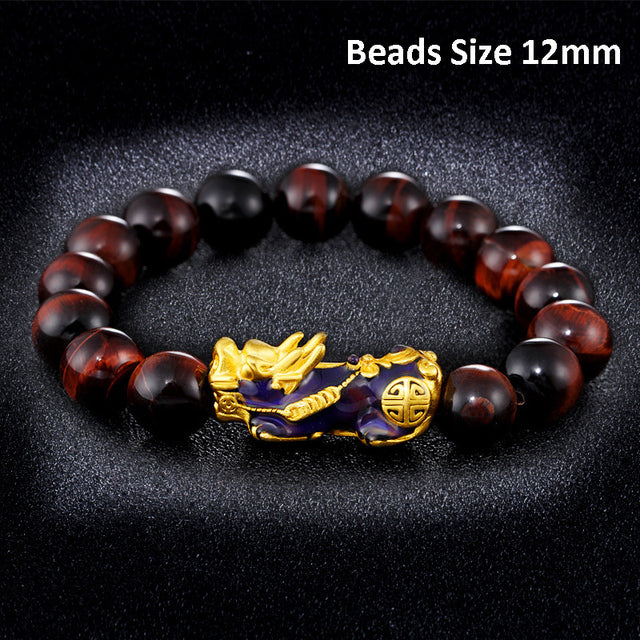 Obsidian Wealth & Good Luck Bead Bracelet for Men & Women