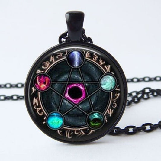 Glossy-Too Wiccan Constellations Of The Zodiac Pendant Necklace metaphysical