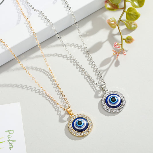 Turkish Blue Eye Pendant NecklaceTurkish Evil Eye Pendant Necklace - Symbol of protective charm.