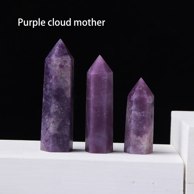 PurpleCloud Obsidian Hexagonal Prism - Spiritual Home Decor Stone