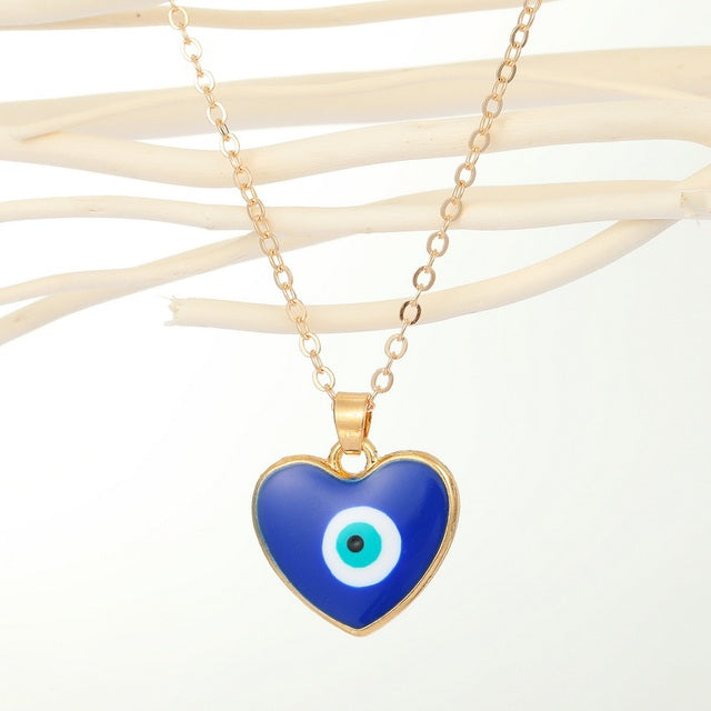 urkish Lucky Blue Eye Pendant Necklace - Symbol of protection and good fortune.